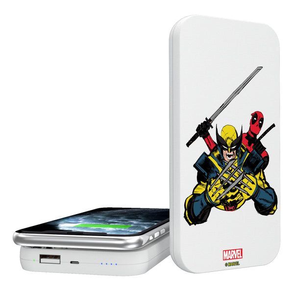 Marvel Deadpool Wolverine Badge 5000mAh Portable Wireless Charger