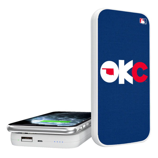 Oklahoma City Baseball Club Solid 5000mAh Portable Wireless Charger