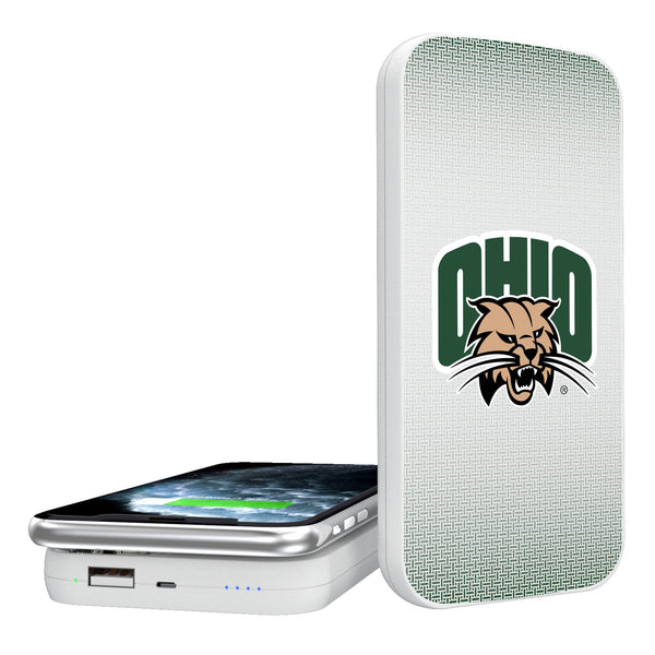 Ohio University Bobcats Linen 5000mAh Portable Wireless Charger
