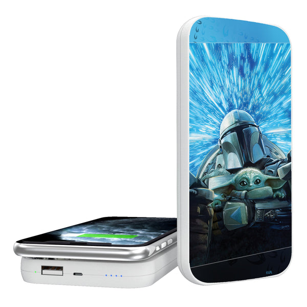 Star Wars: The Mandalorian Grogu and Din Djarin Portrait 5000mAh Portable Wireless Charger