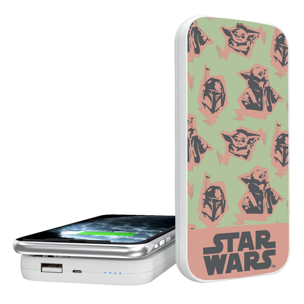 Star Wars: The Mandalorian Grogu Pattern 5000mAh Portable Wireless Charger