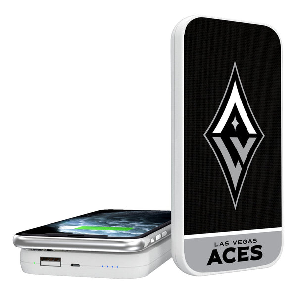 Las Vegas Aces Endzone Solid 5000mAh Portable Wireless Charger