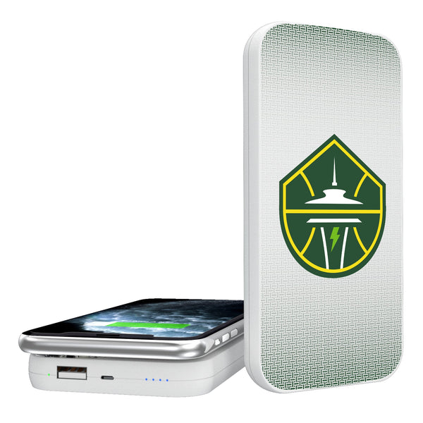 Seattle Storm Linen 5000mAh Portable Wireless Charger