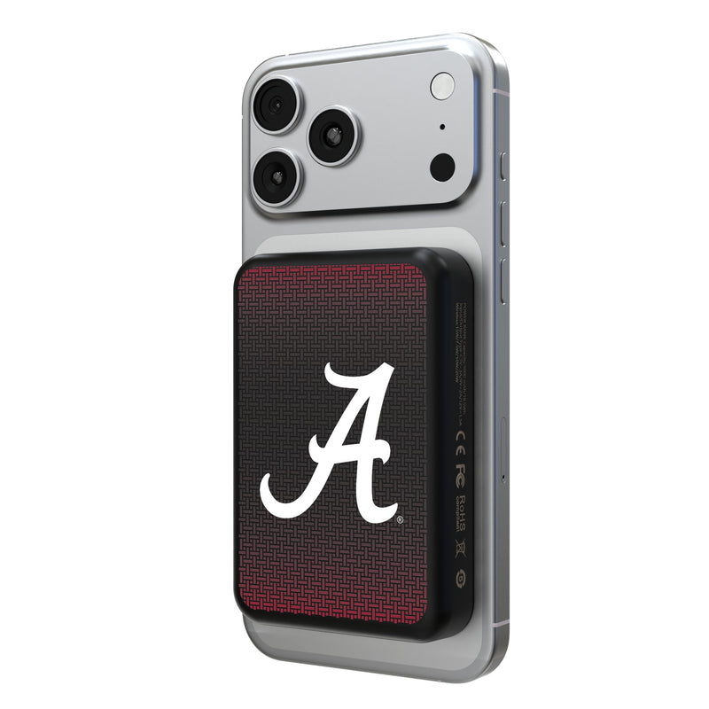University of Alabama Crimson Tide Script A Linen Wireless Mag Power Bank
