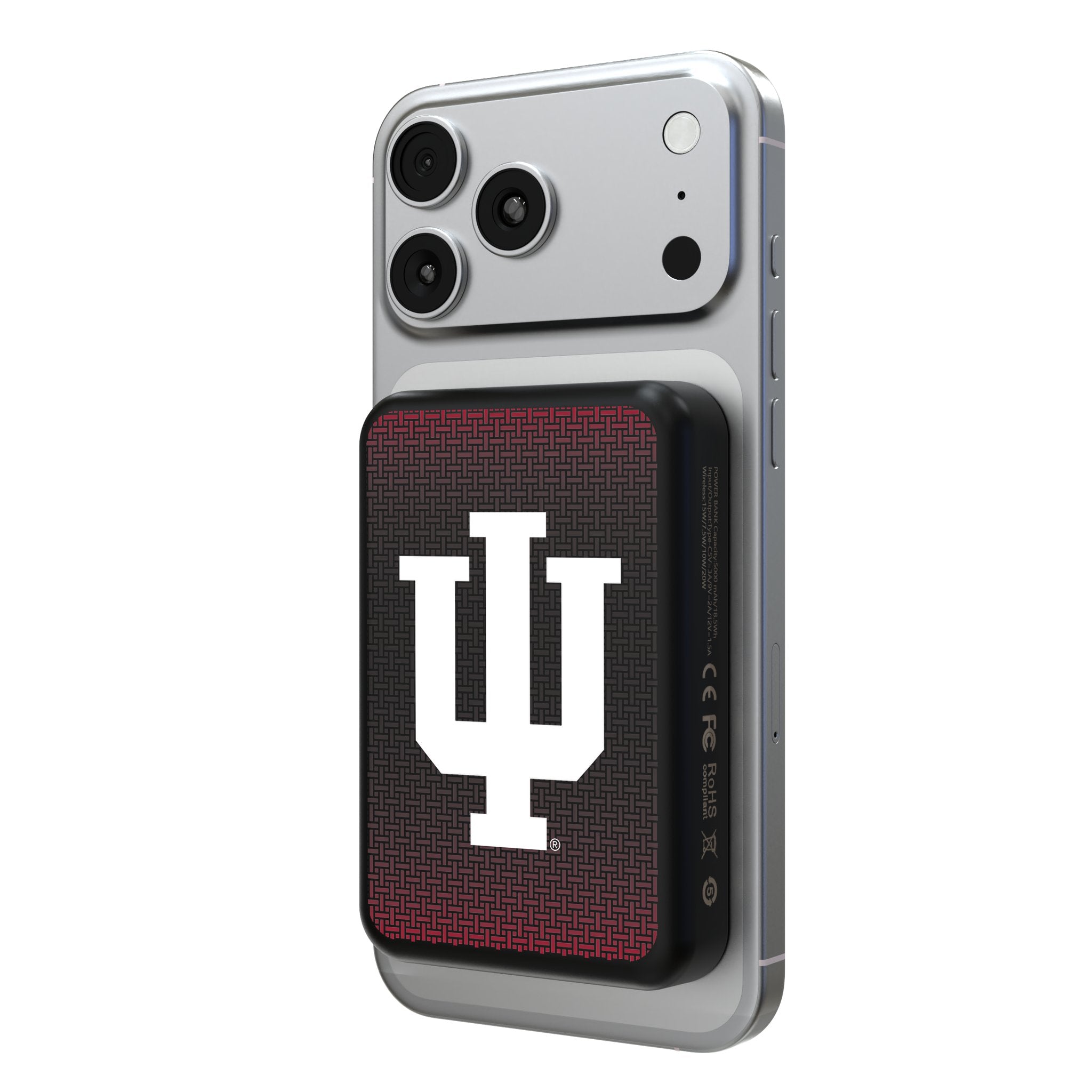 Indiana University Hoosiers Linen Wireless Mag Power Bank