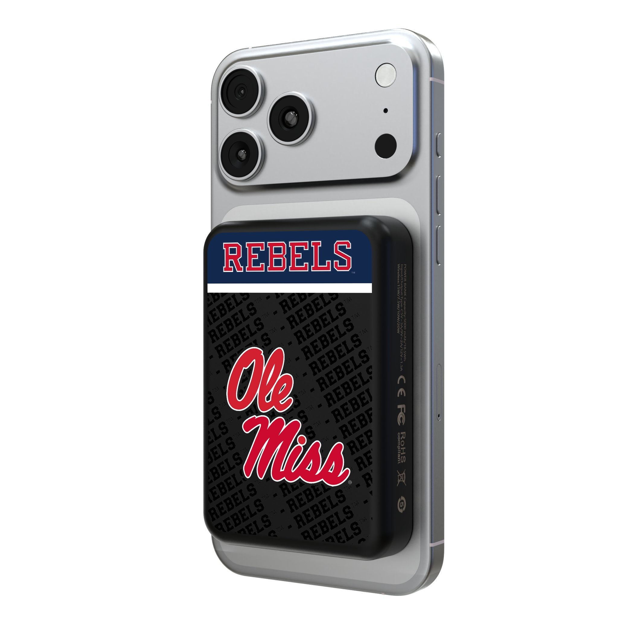 University of Mississippi Rebels Endzone Plus Wireless Mag Power Bank