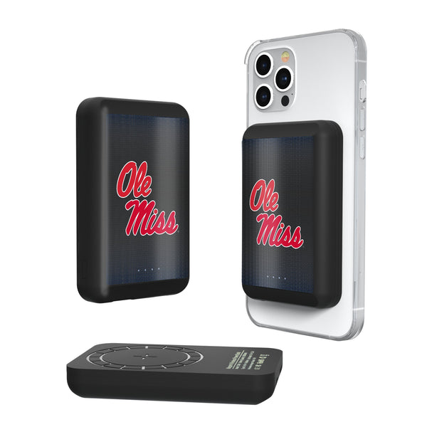 University of Mississippi Rebels Linen Wireless Mag Power Bank