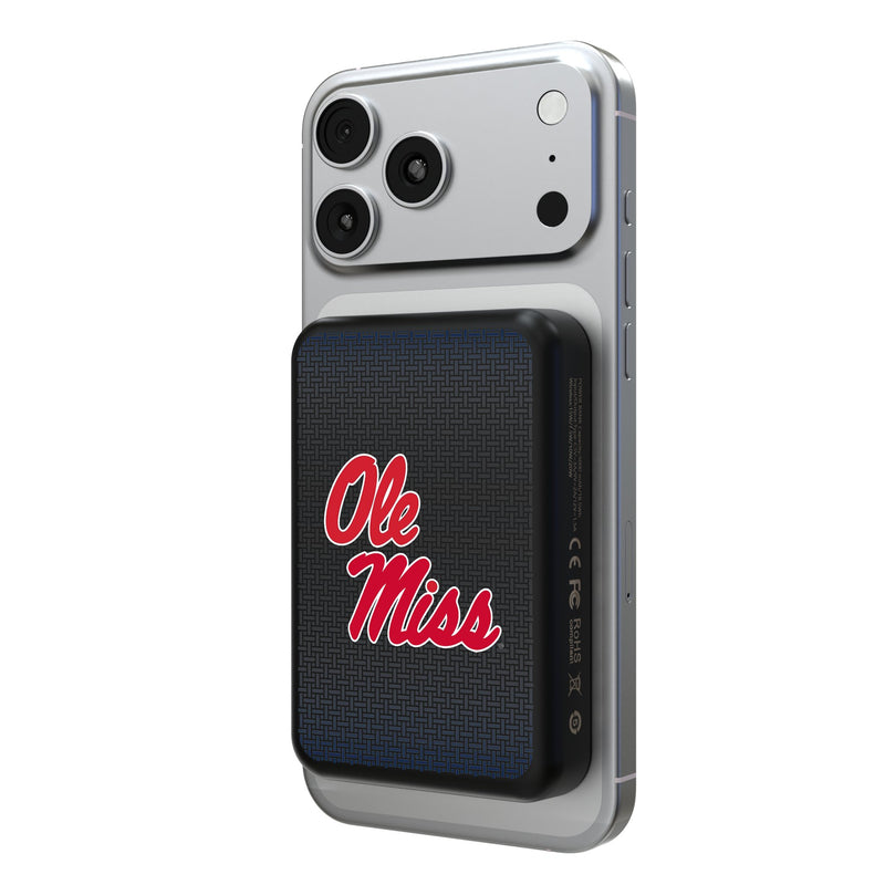 University of Mississippi Rebels Linen Wireless Mag Power Bank