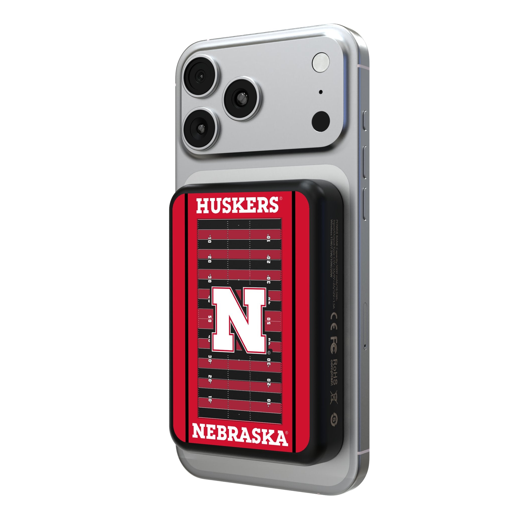 University of Nebraska Huskers Block N Field Wireless Mag Power Bank