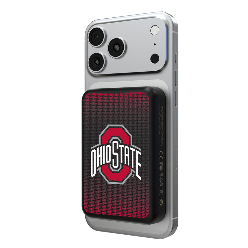 Ohio State University Buckeyes Linen Wireless Mag Power Bank