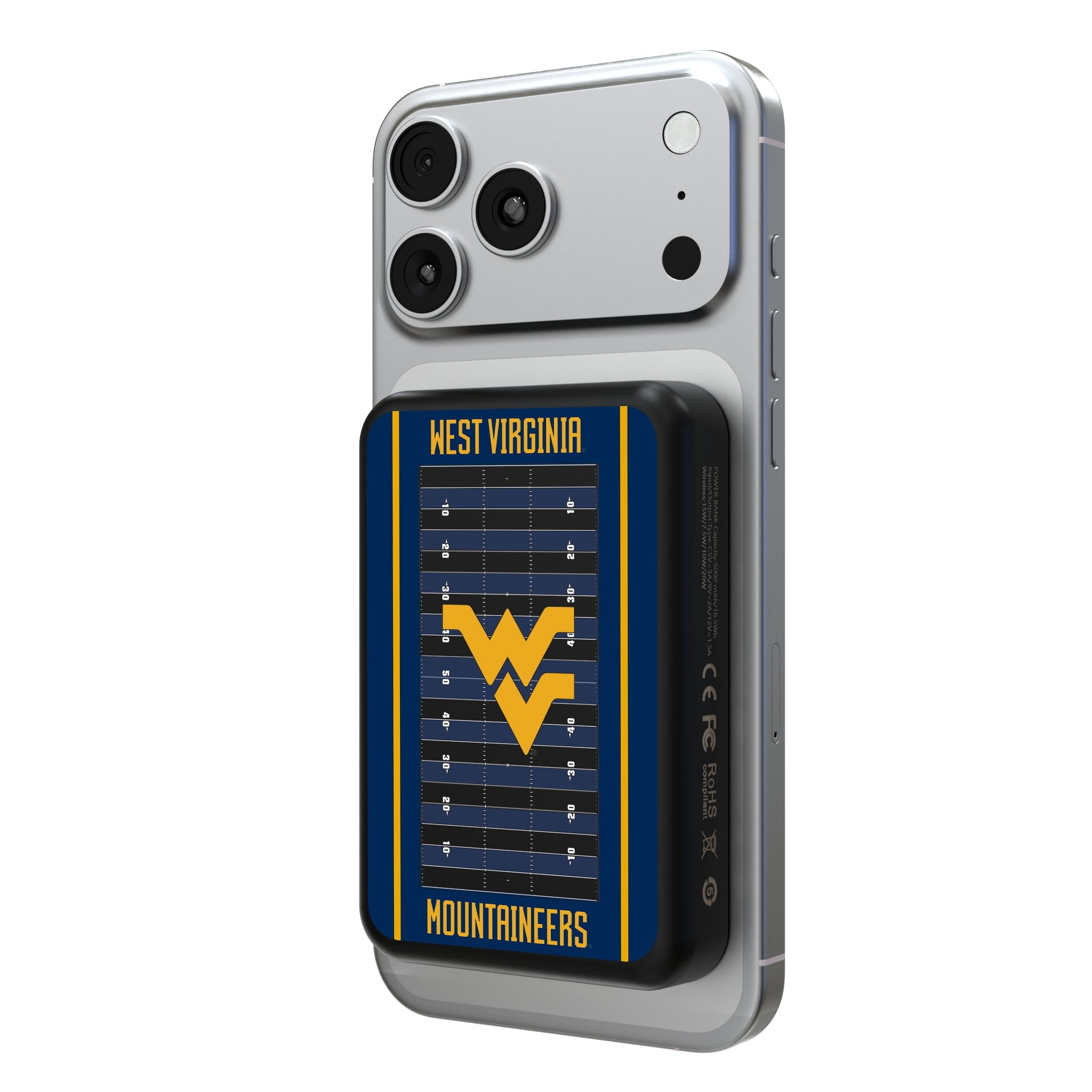 West Virginia University Mountaineers Field Wireless Mag Power Bank