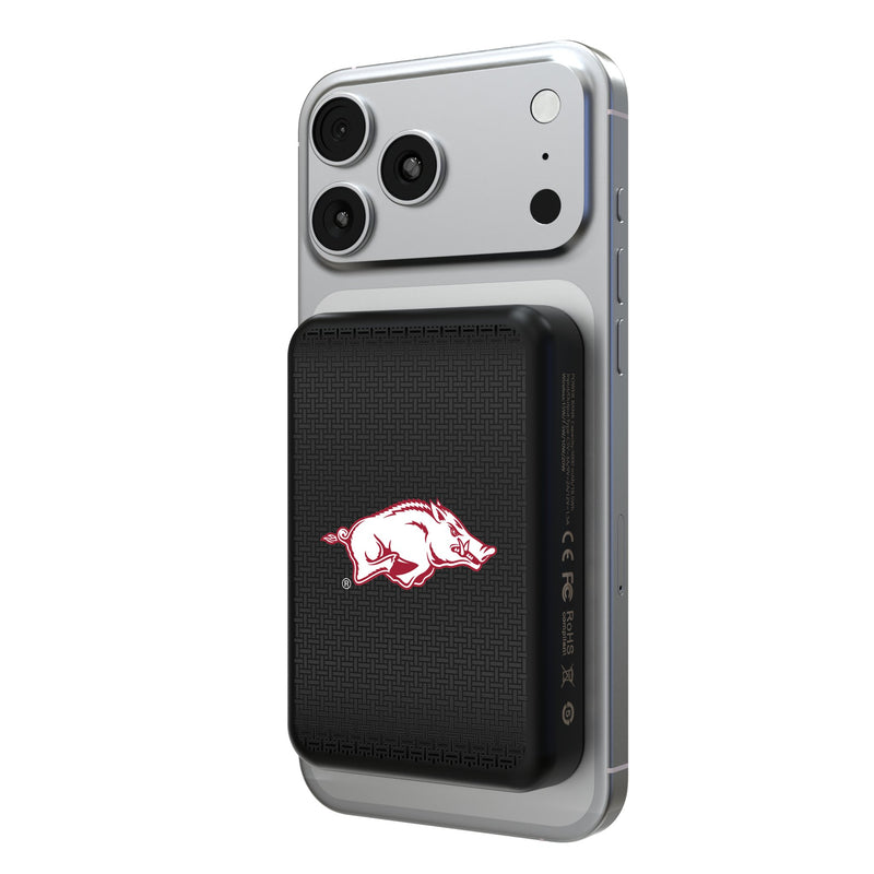 University of Arkansas Fayetteville Razorbacks Linen Wireless Mag Power Bank