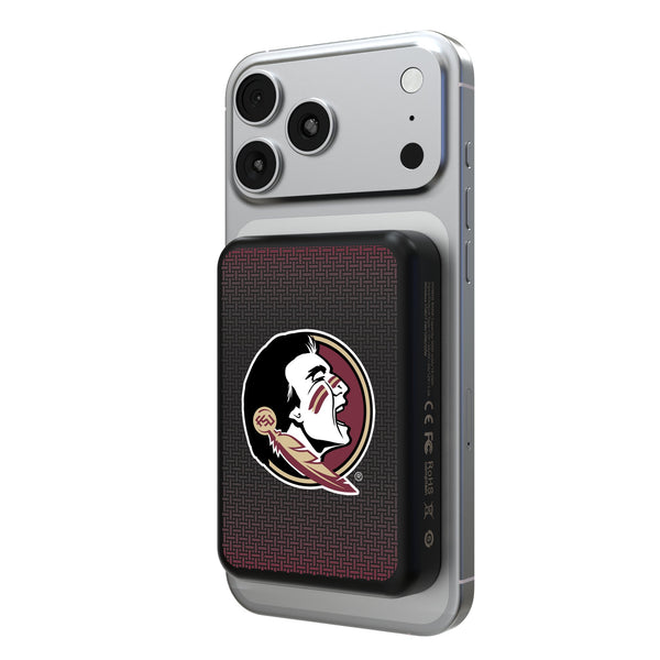 Florida State University Seminoles Linen Wireless Mag Power Bank