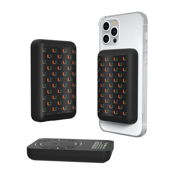 University of Miami Hurricanes Fashion Pattern Wireless Mag Power Bank