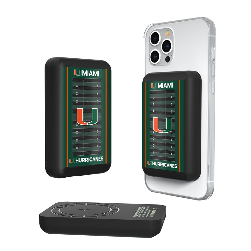 University of Miami Hurricanes Field Wireless Mag Power Bank