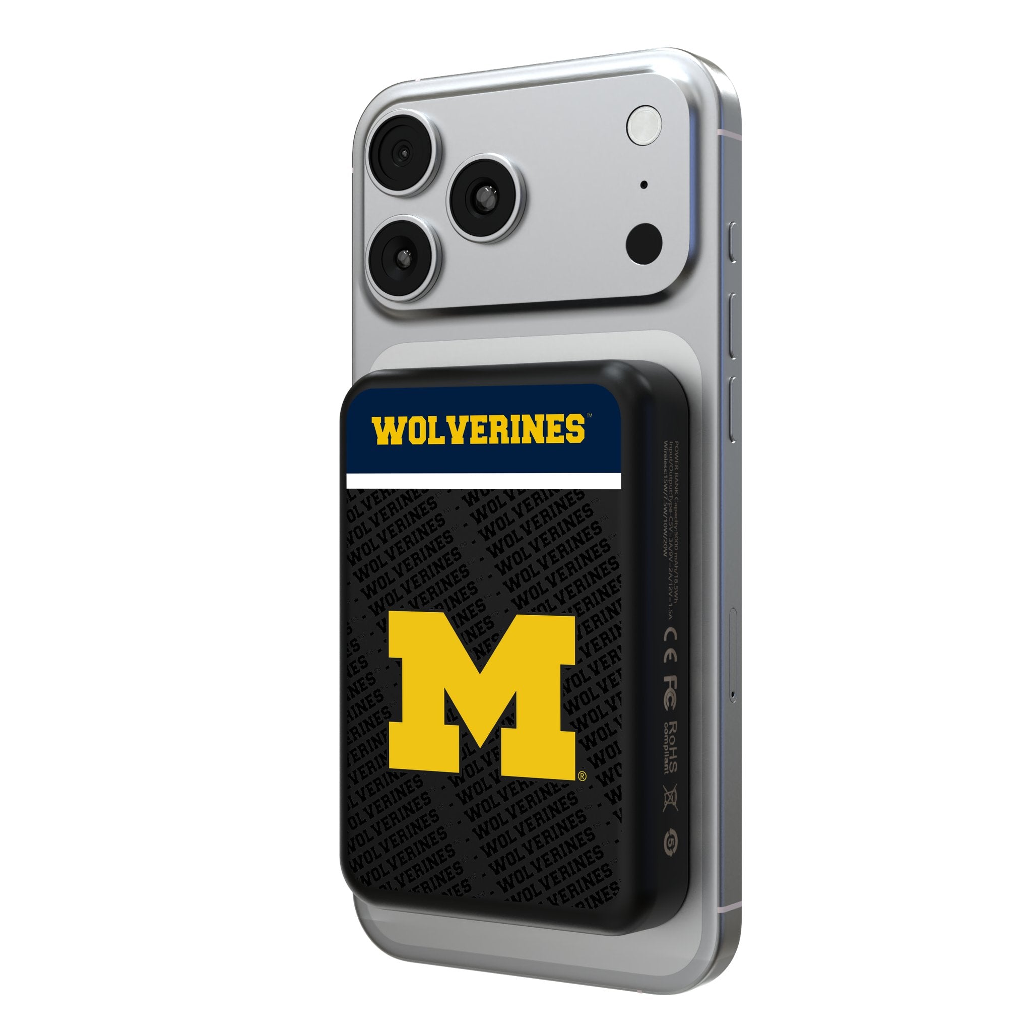 University of Michigan Wolverines Endzone Plus Wireless Mag Power Bank
