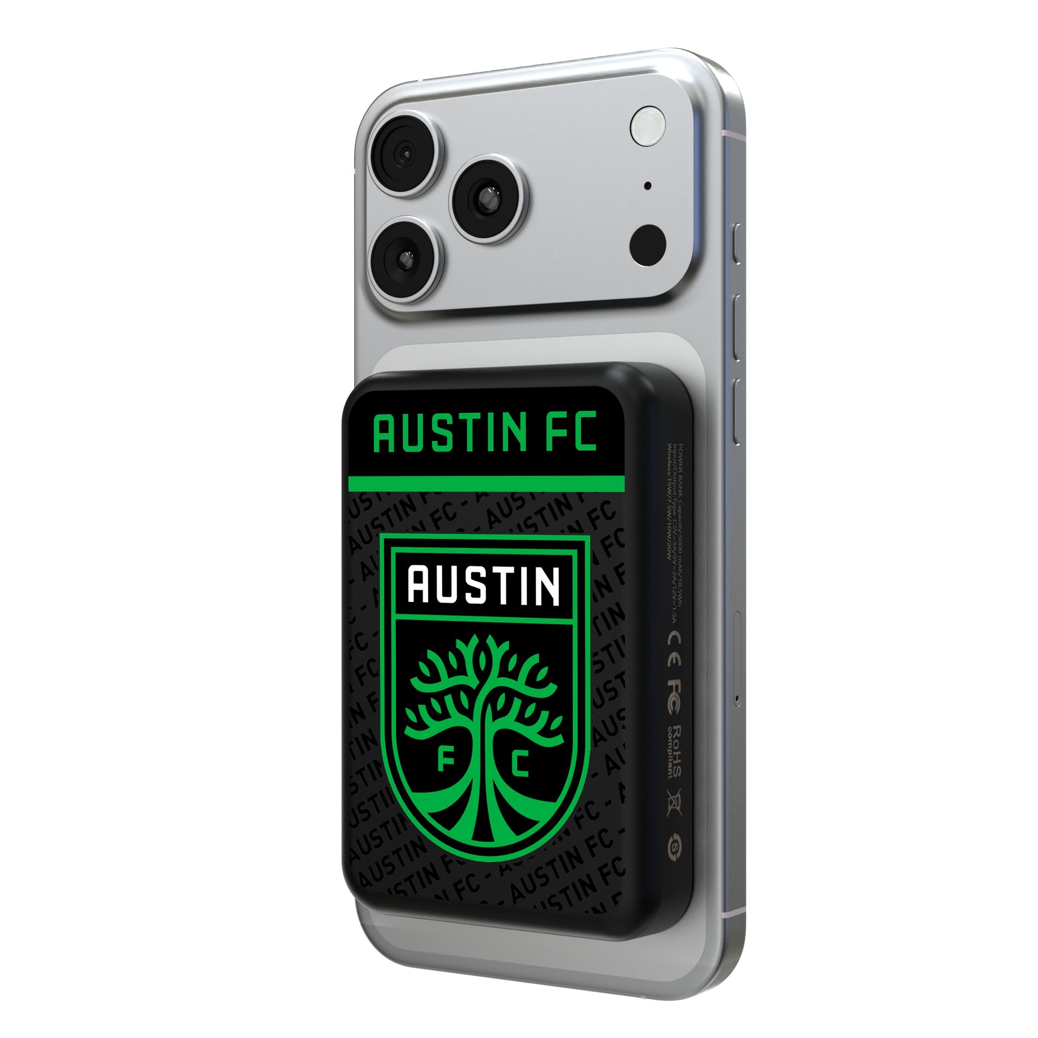 Austin FC Endzone Plus Wireless Mag Power Bank