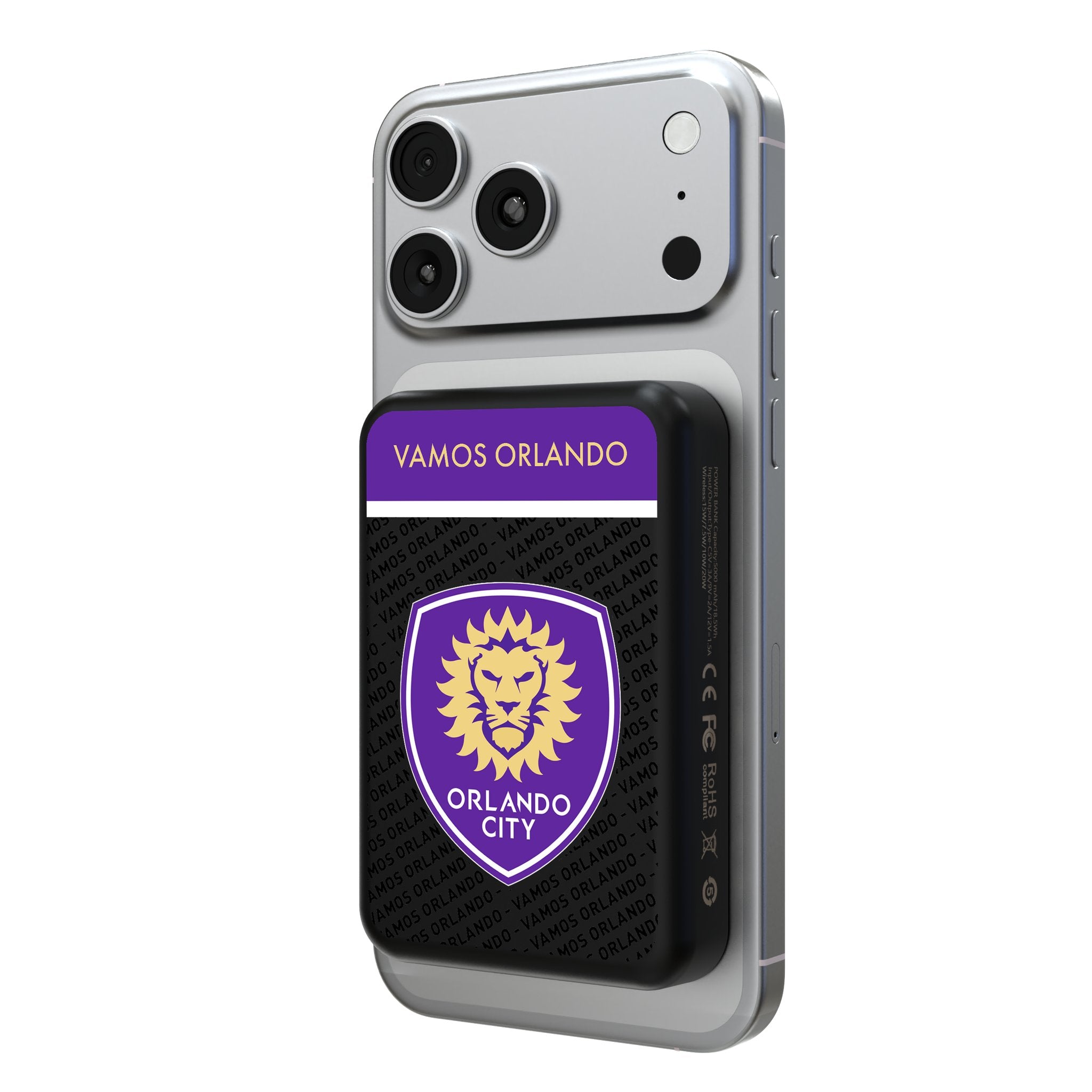 Orlando City Soccer Club Endzone Plus Wireless Mag Power Bank