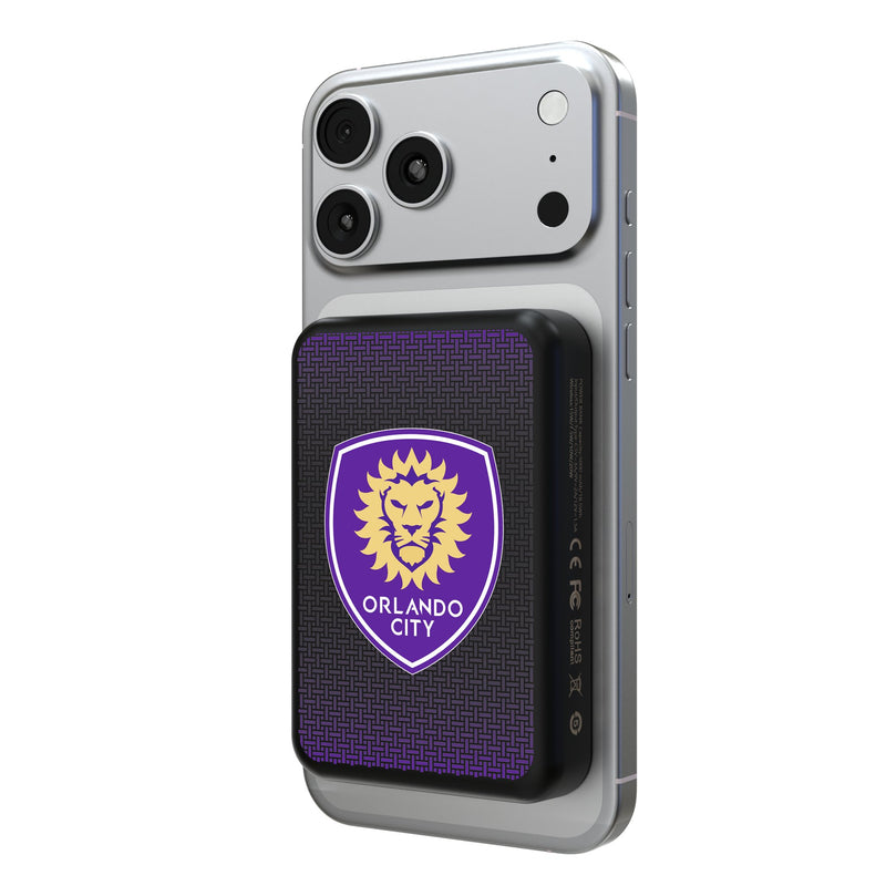 Orlando City Soccer Club Linen Wireless Mag Power Bank