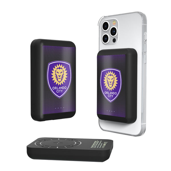 Orlando City Soccer Club  Linen Wireless Mag Power Bank