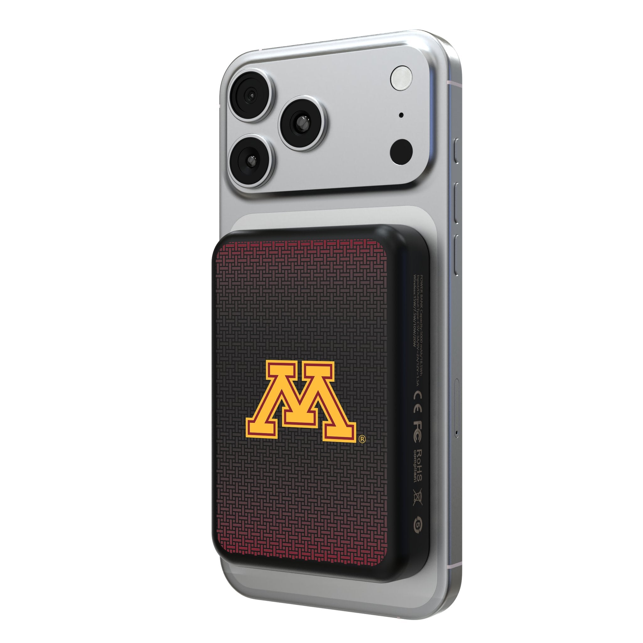 University of Minnesota Golden Gophers Linen Wireless Mag Power Bank