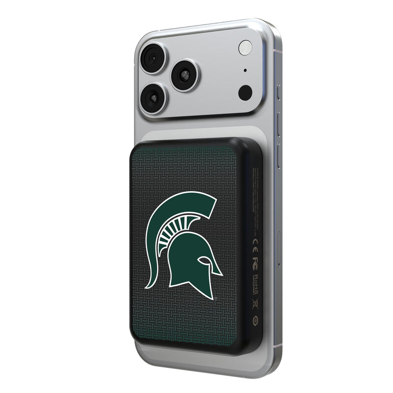 Michigan State University Spartans Linen Wireless Mag Power Bank