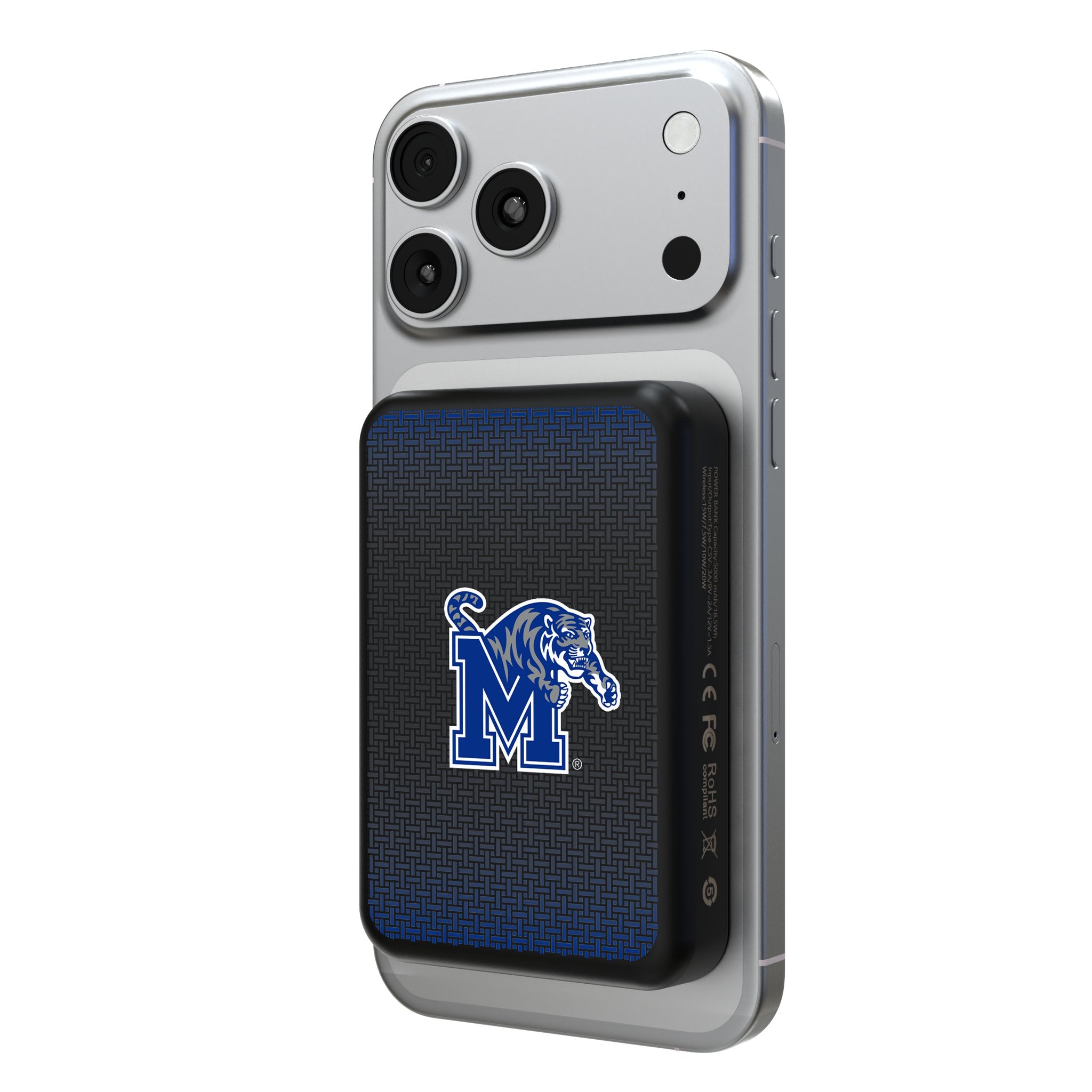 University of Memphis Tigers Linen Wireless Mag Power Bank