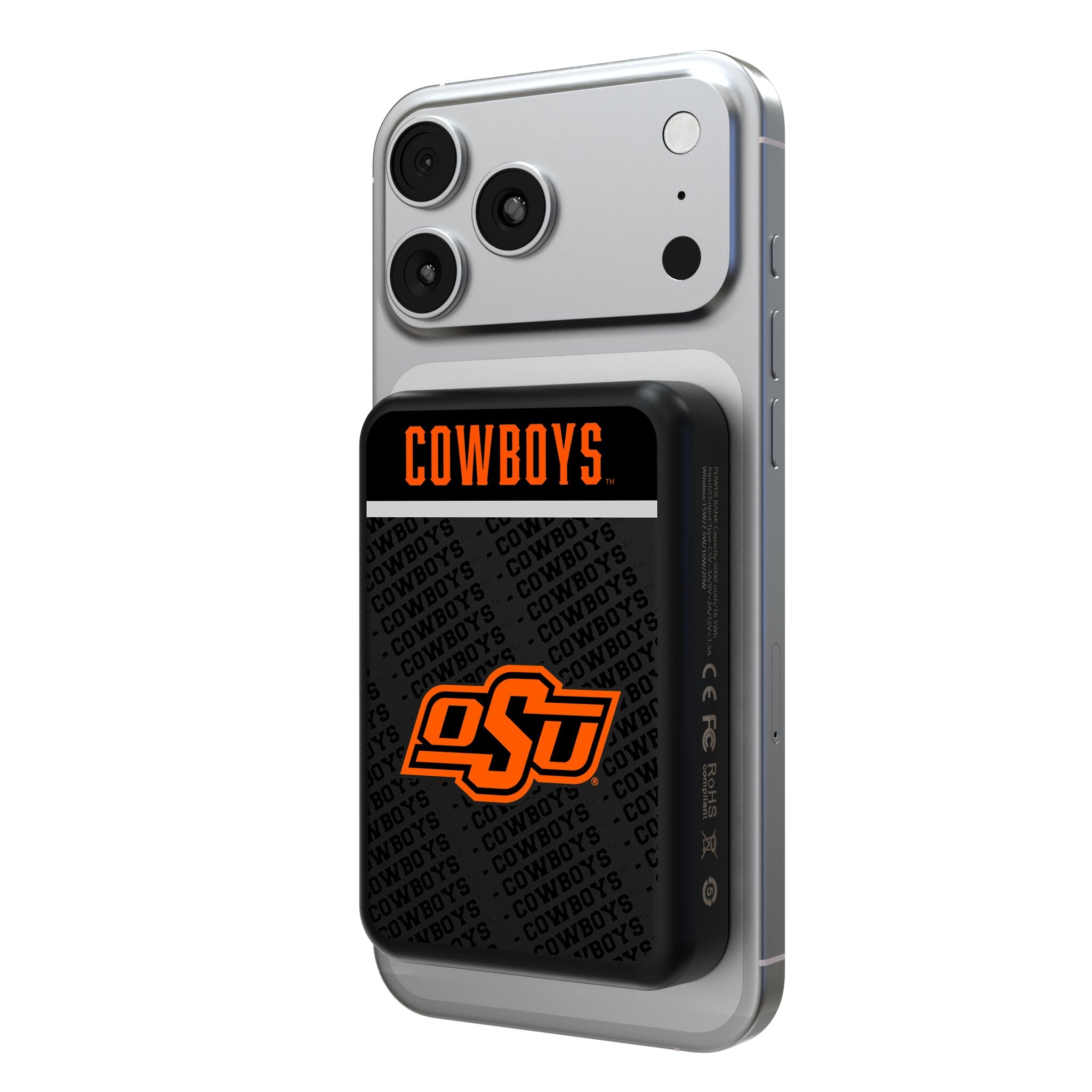 Oklahoma State University Cowboys Endzone Plus Wireless Mag Power Bank