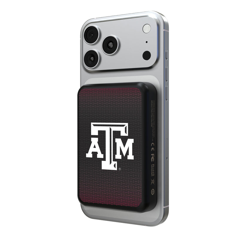 Texas A&M University Aggies Linen Wireless Mag Power Bank