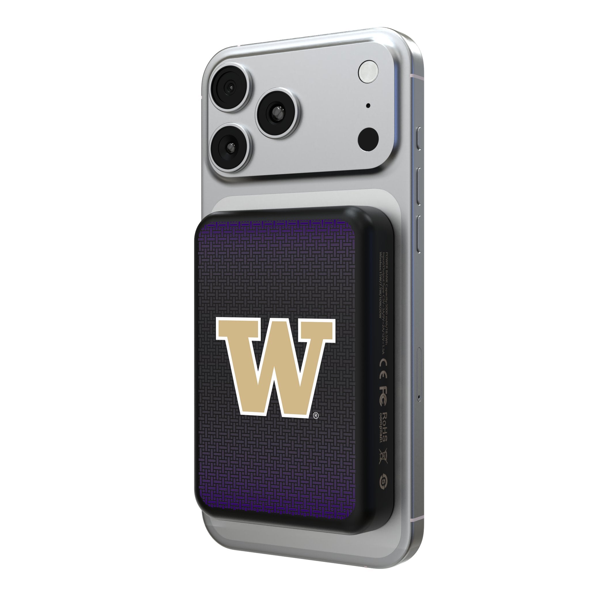 University of Washington Huskies Linen Wireless Mag Power Bank