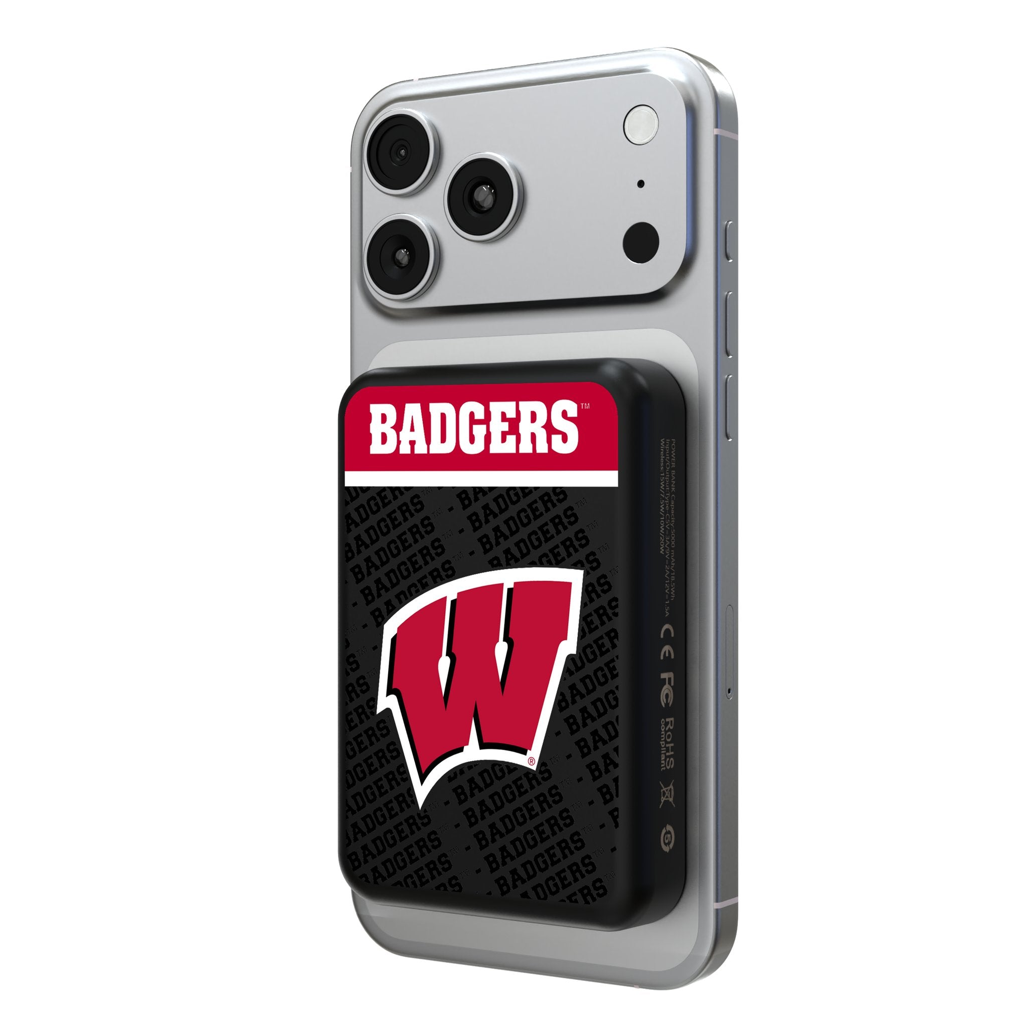 University of Wisconsin Badgers Endzone Plus Wireless Mag Power Bank