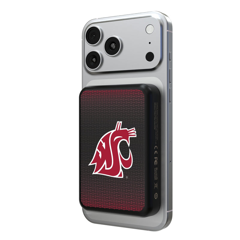 Washington State University Cougars Linen Wireless Mag Power Bank