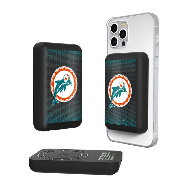 Miami Dolphins 1966-1973 Historic Collection Linen Wireless Mag Power Bank