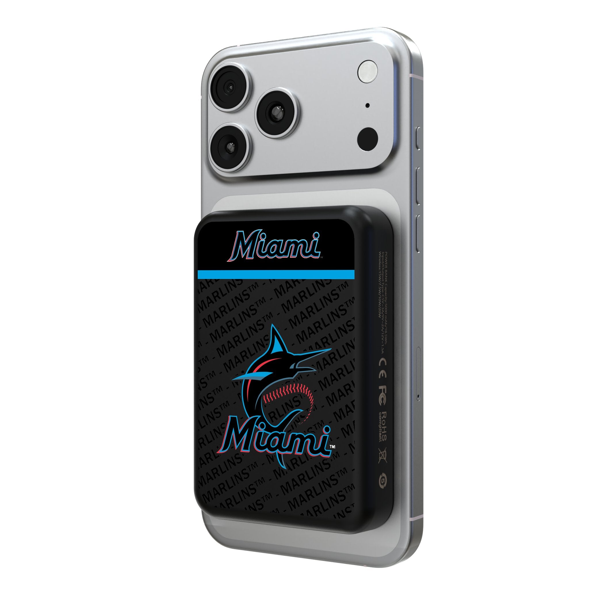 Miami Marlins Endzone Plus Wireless Mag Power Bank