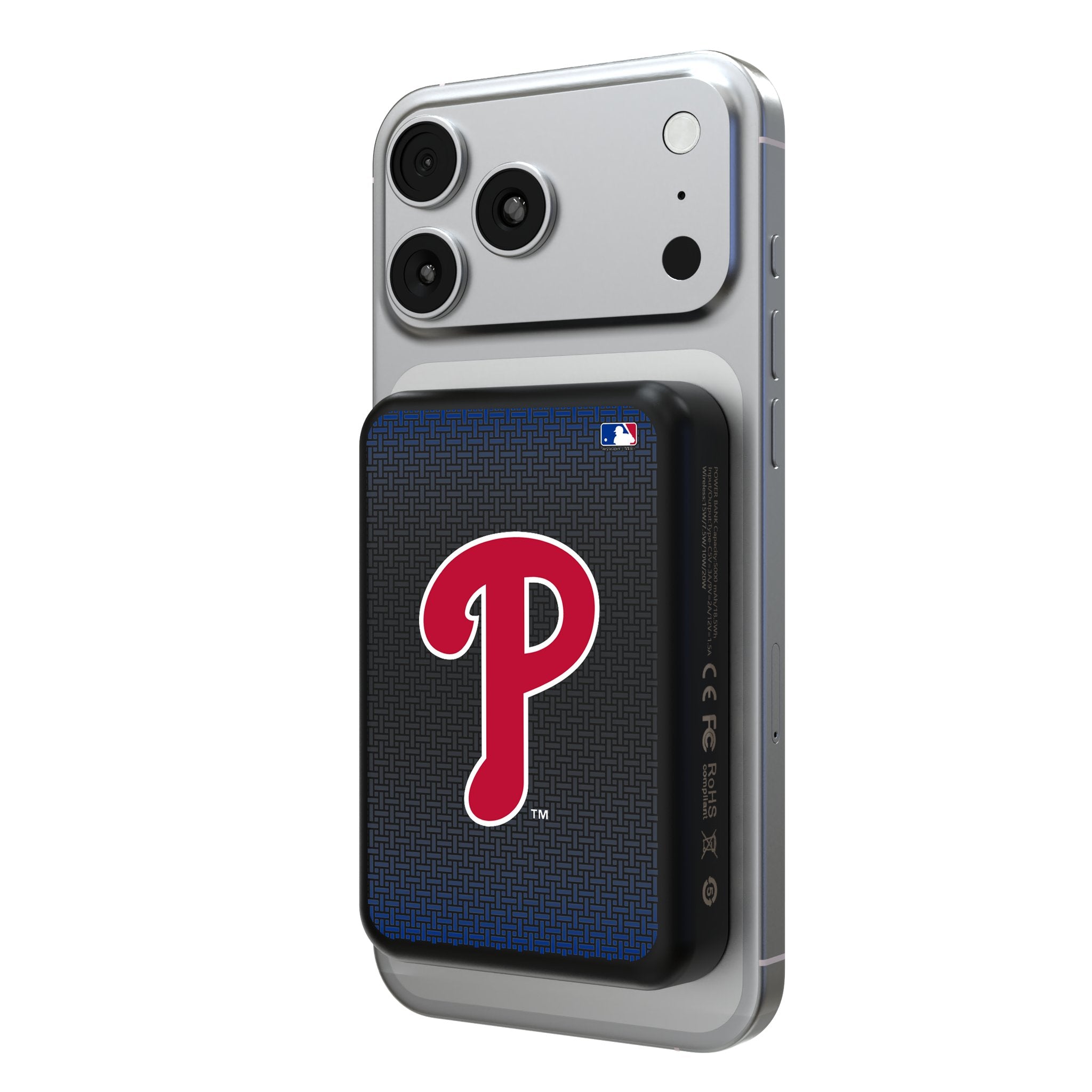 Philadelphia Phillies Linen Wireless Mag Power Bank