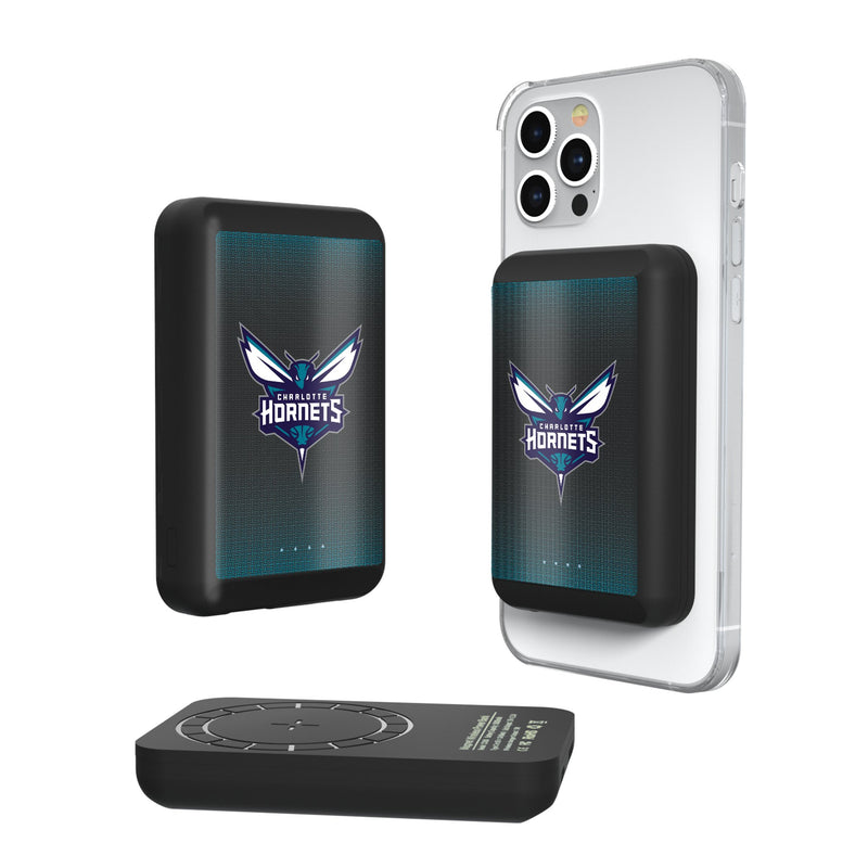 Charlotte Hornets Linen Wireless Mag Power Bank