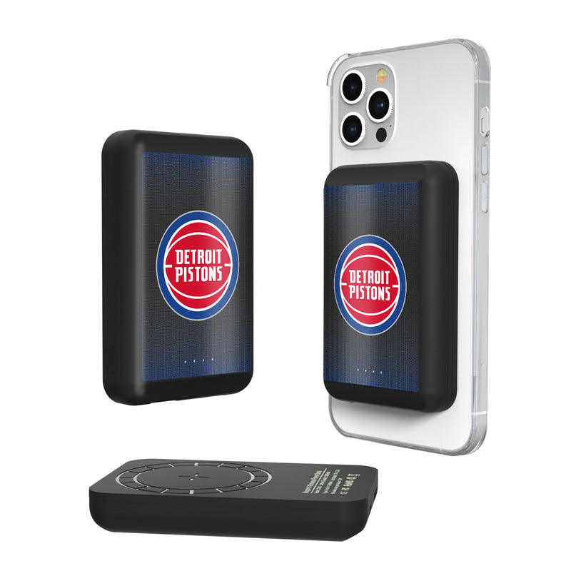 Detroit Pistons Linen Wireless Mag Power Bank