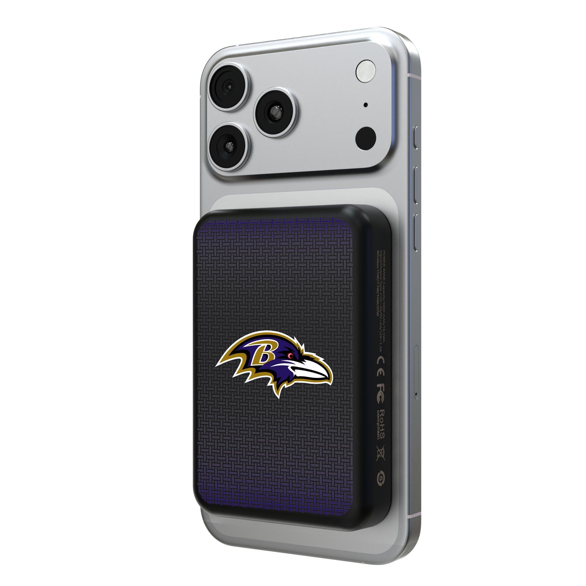 Baltimore Ravens Linen Wireless Mag Power Bank