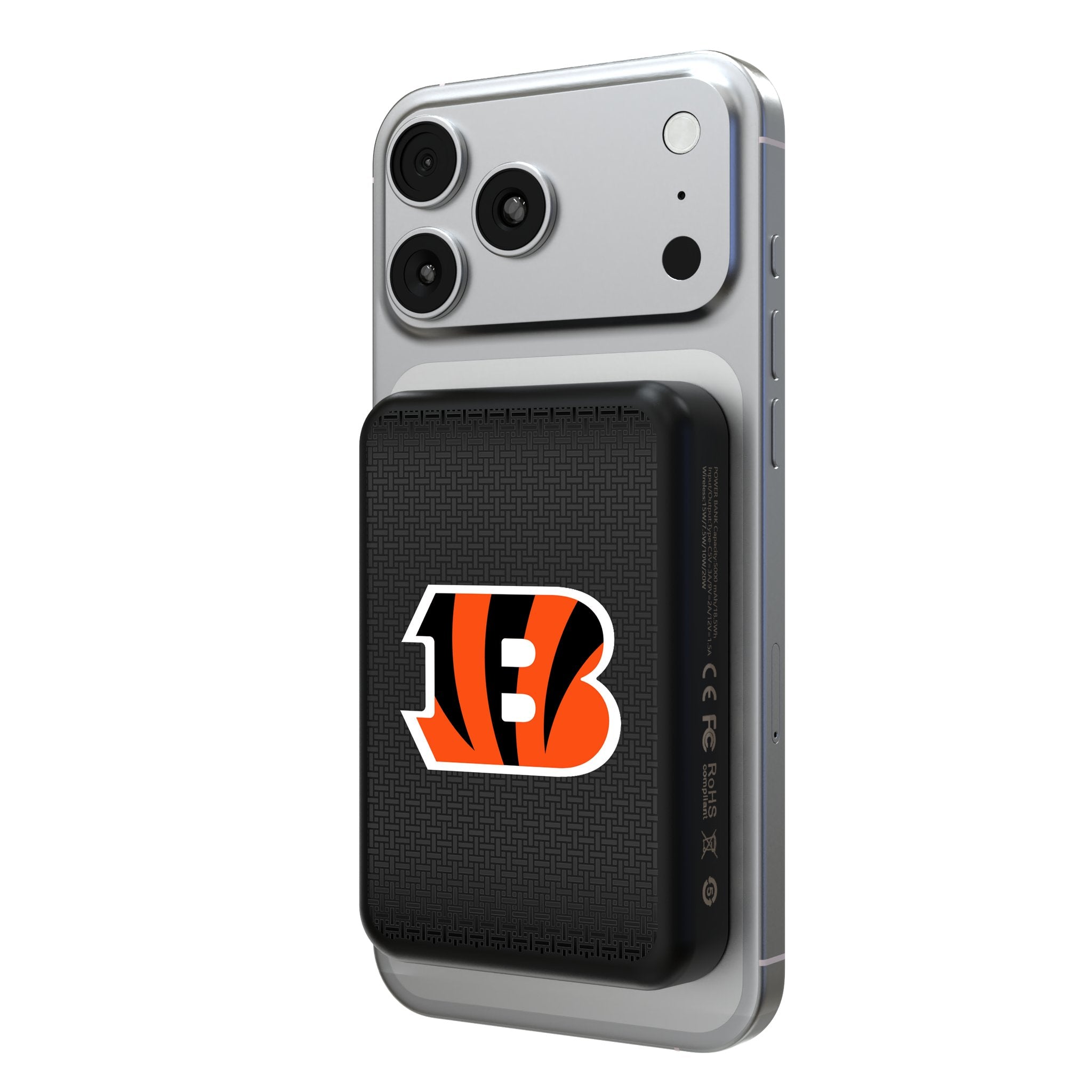 Cincinnati Bengals Linen Wireless Mag Power Bank