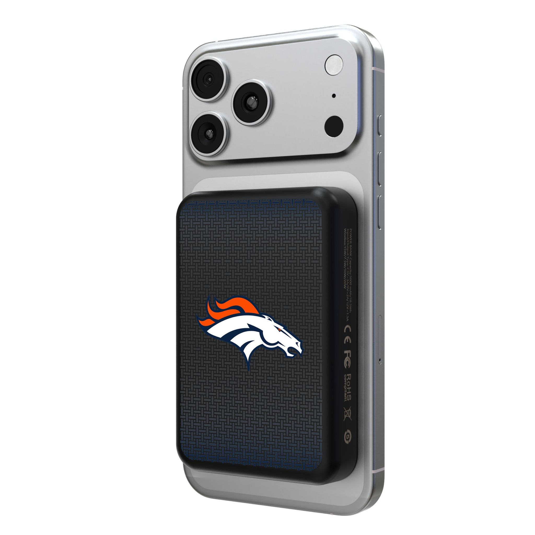 Denver Broncos Linen Wireless Mag Power Bank