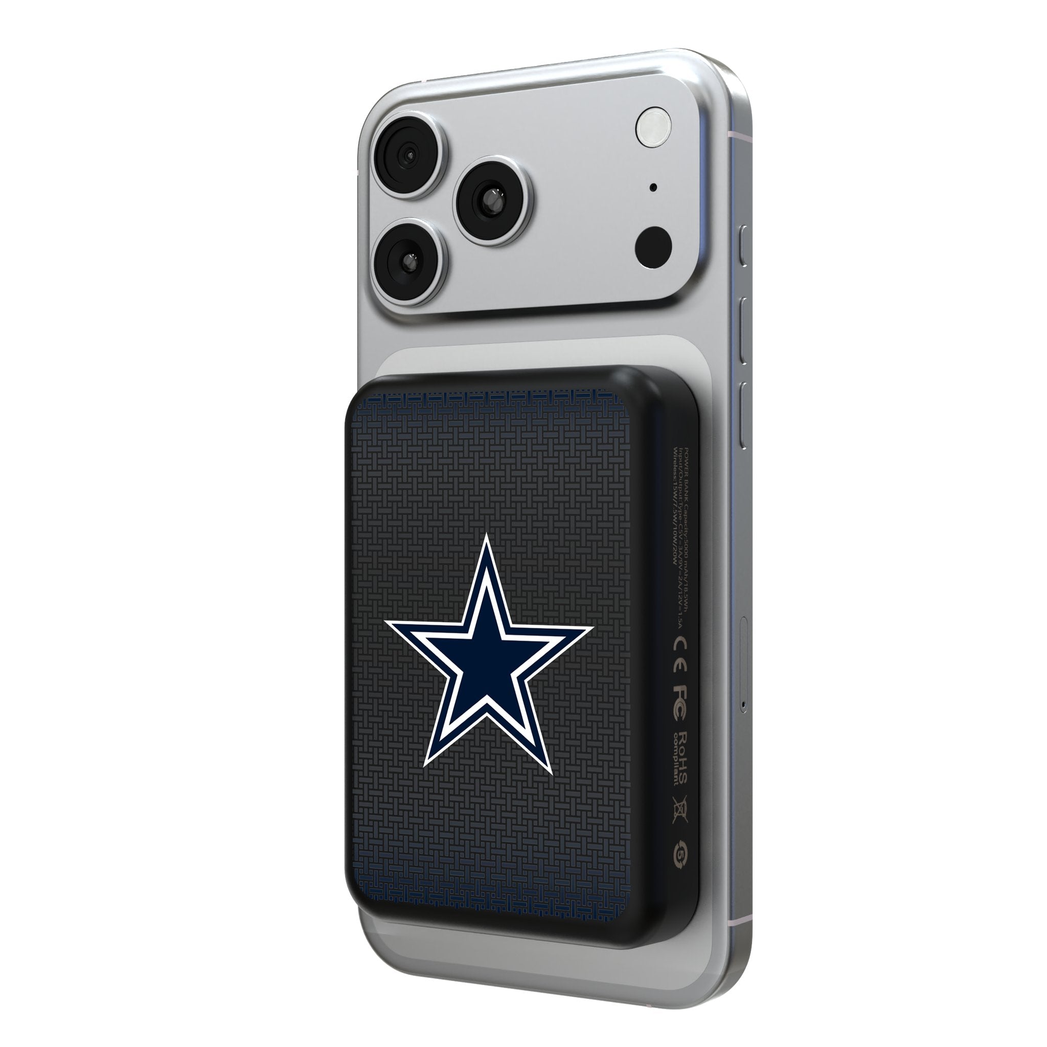 Dallas Cowboys Linen Wireless Mag Power Bank