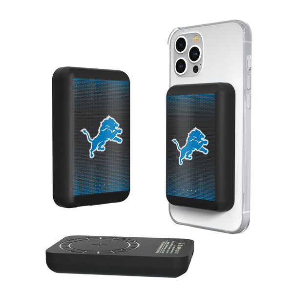 Detroit Lions Linen Wireless Mag Power Bank