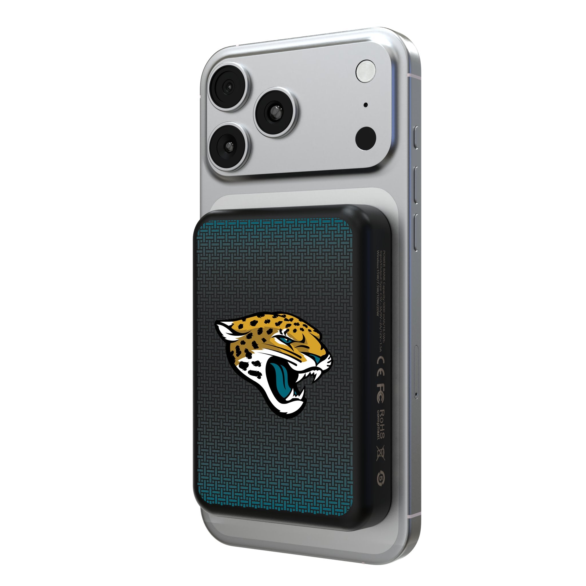 Jacksonville Jaguars Linen Wireless Mag Power Bank