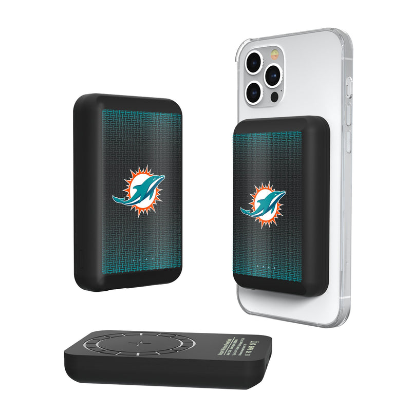 Miami Dolphins Linen Wireless Mag Power Bank