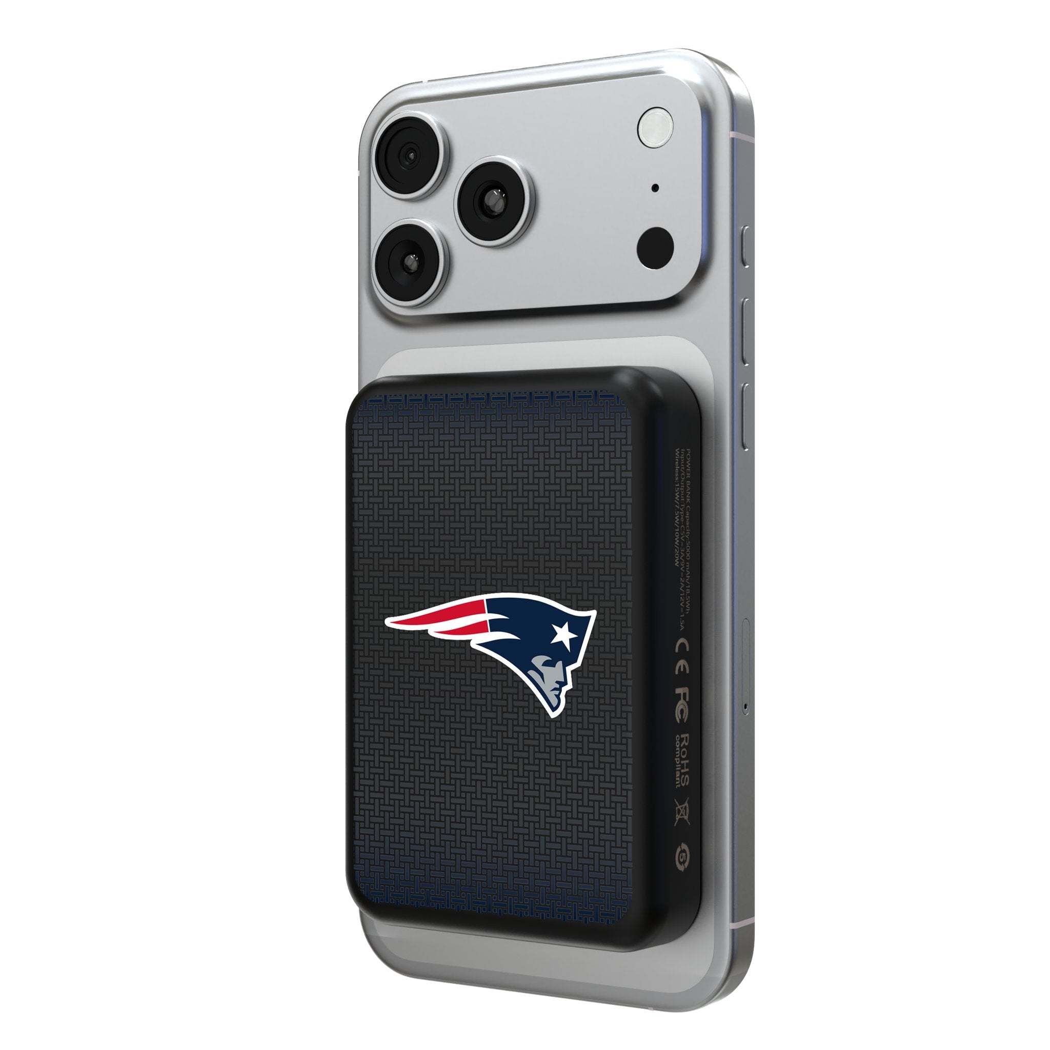 New England Patriots Linen Wireless Mag Power Bank