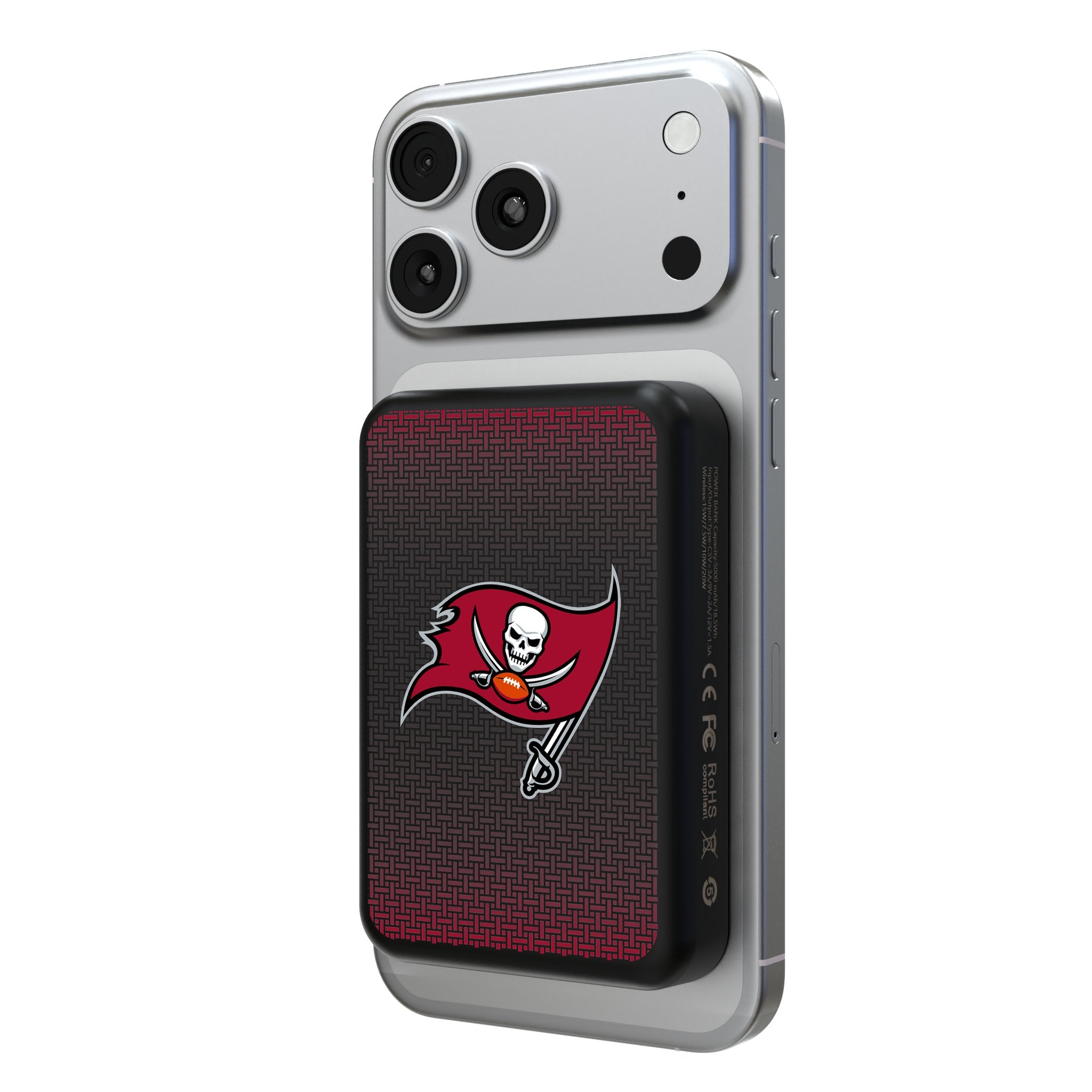 Tampa Bay Buccaneers Linen Wireless Mag Power Bank