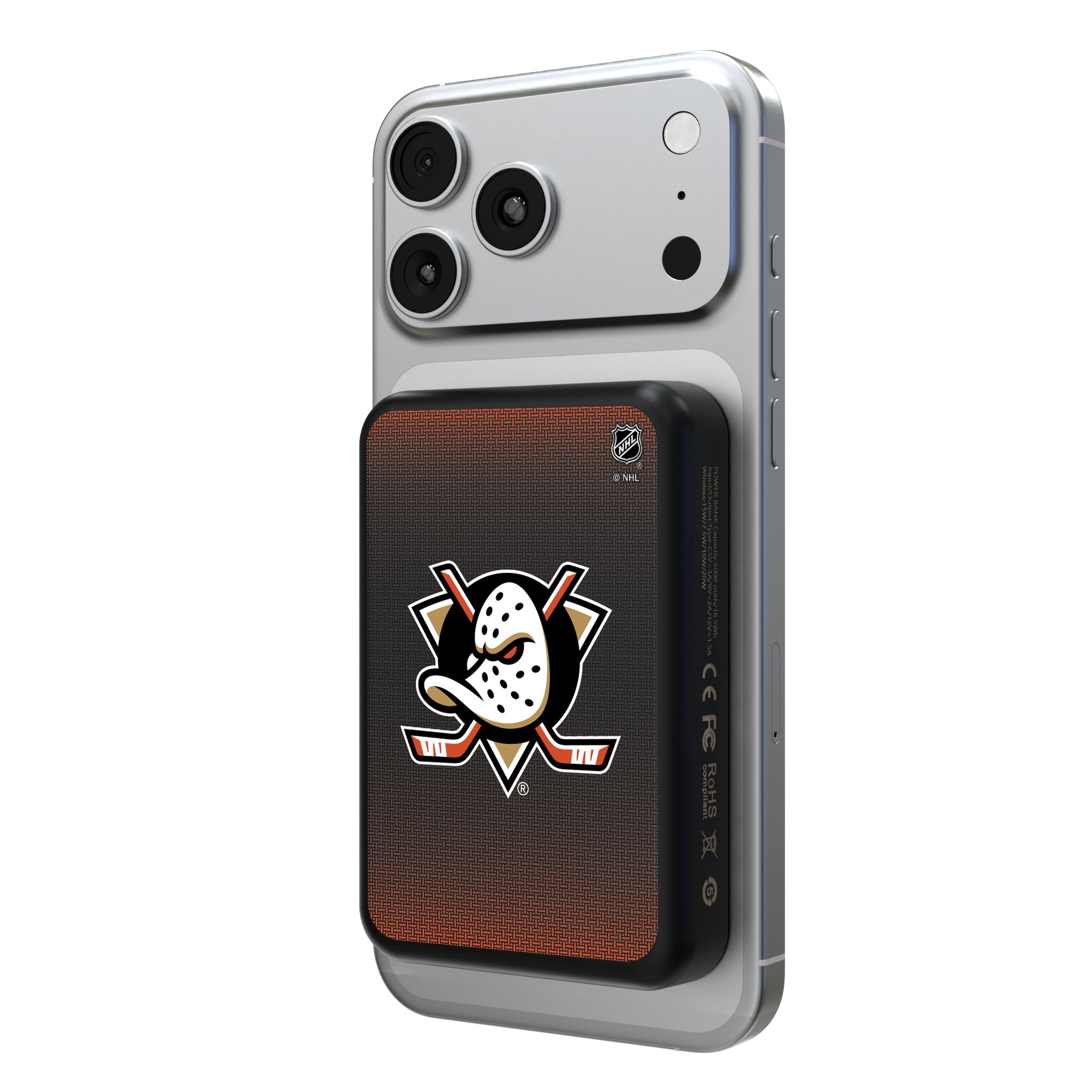 Anaheim Ducks Linen Wireless Mag Power Bank