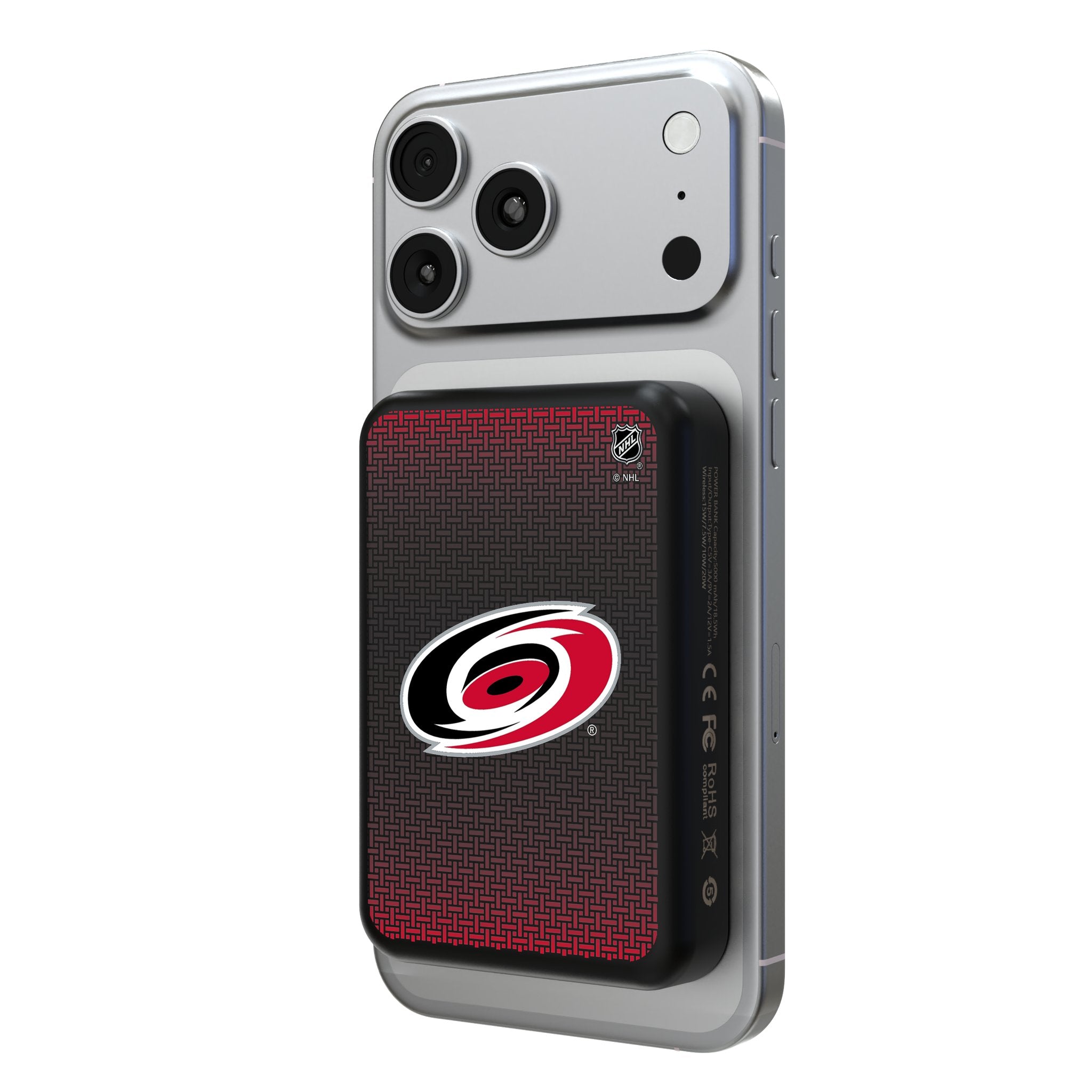 Carolina Hurricanes Linen Wireless Mag Power Bank