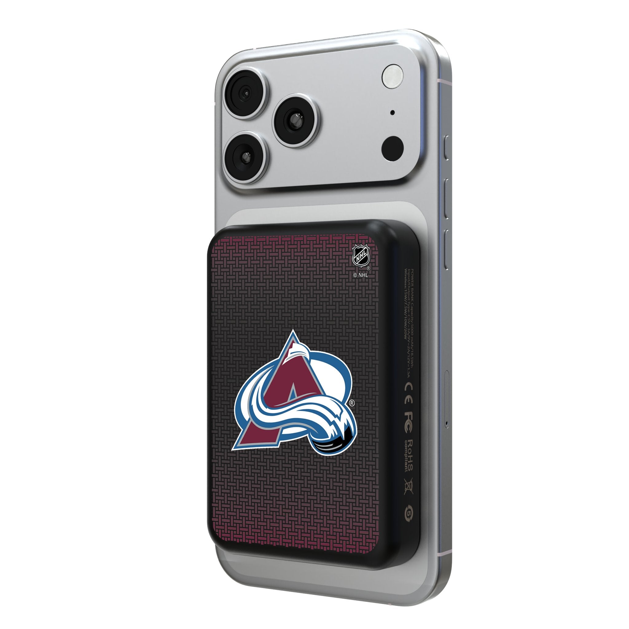 Colorado Avalanche Linen Wireless Mag Power Bank
