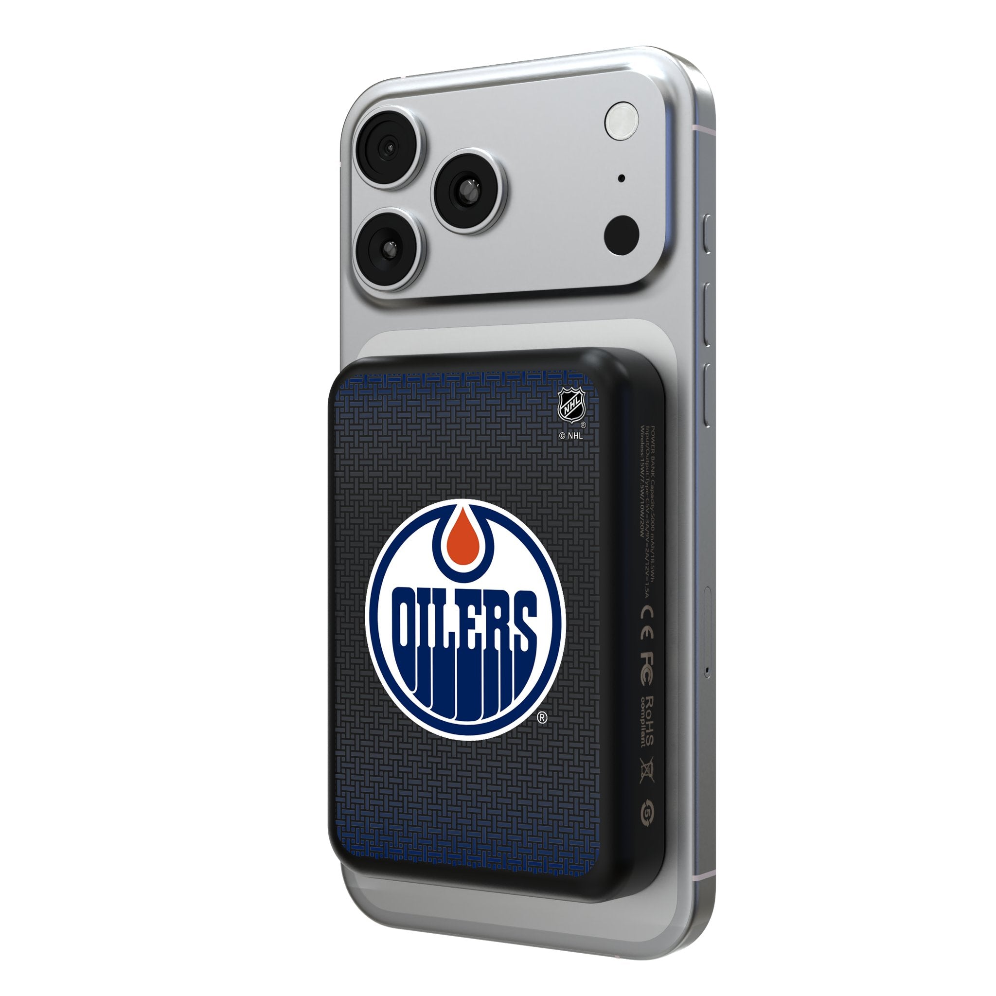Edmonton Oilers Linen Wireless Mag Power Bank